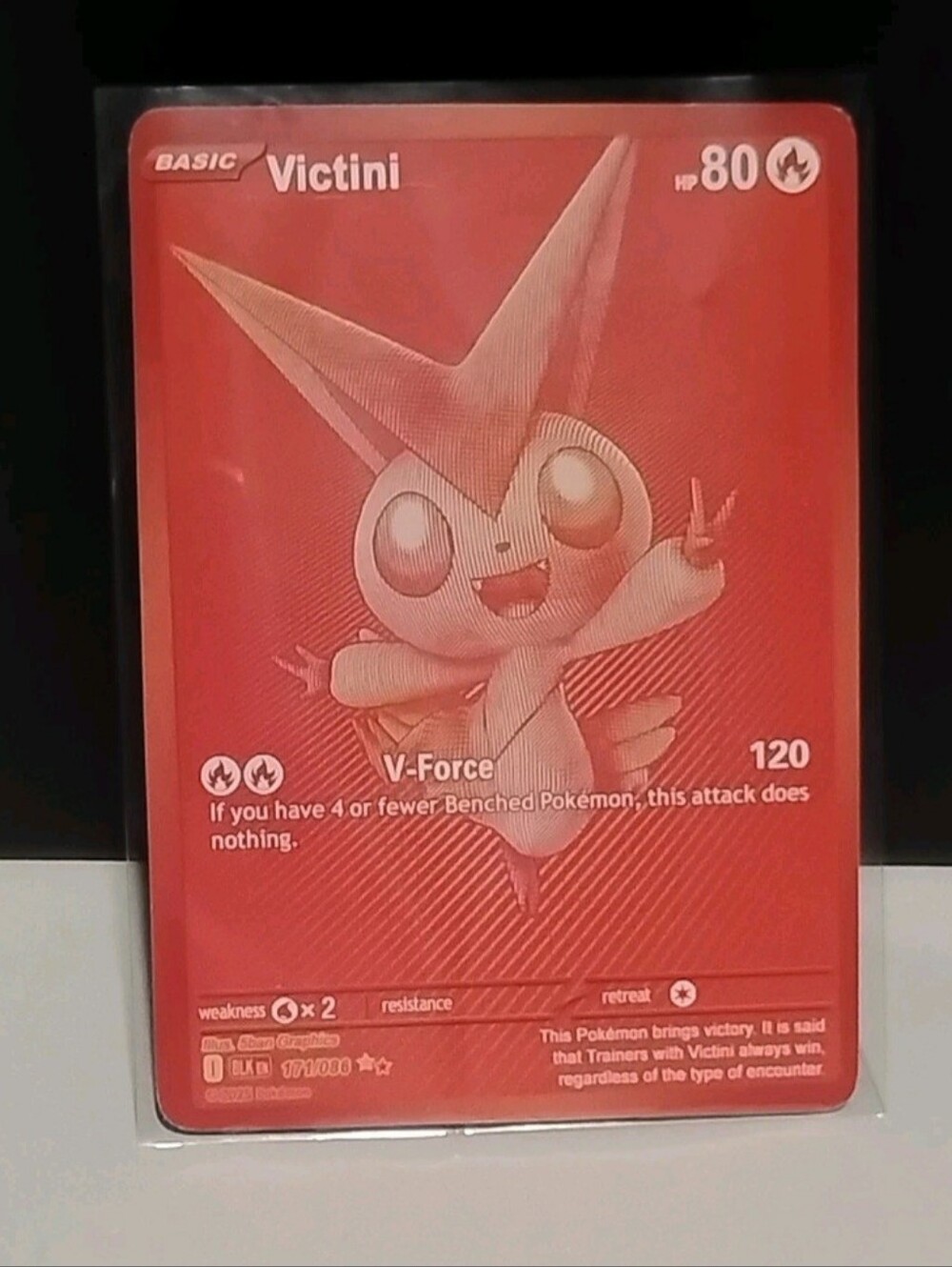 Victini Pokémon Black Bolt- Red 171 (never played)